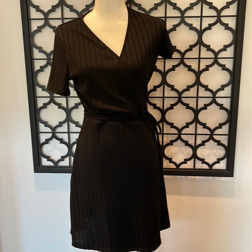 Zara trafaluc ribbed wrap dress